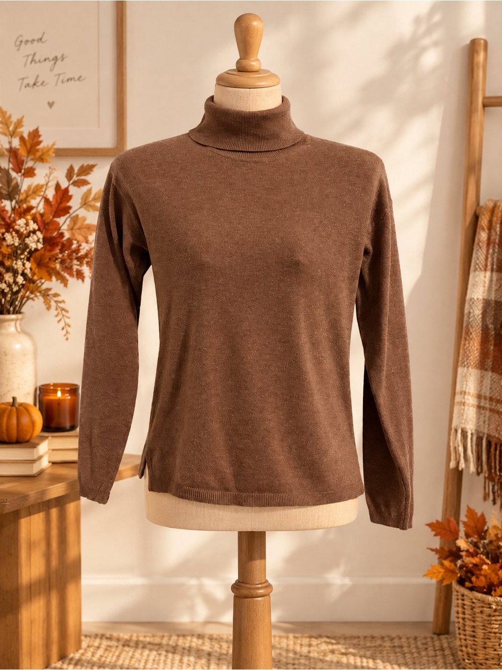 Primark Brown Turtleneck Sweater for Women